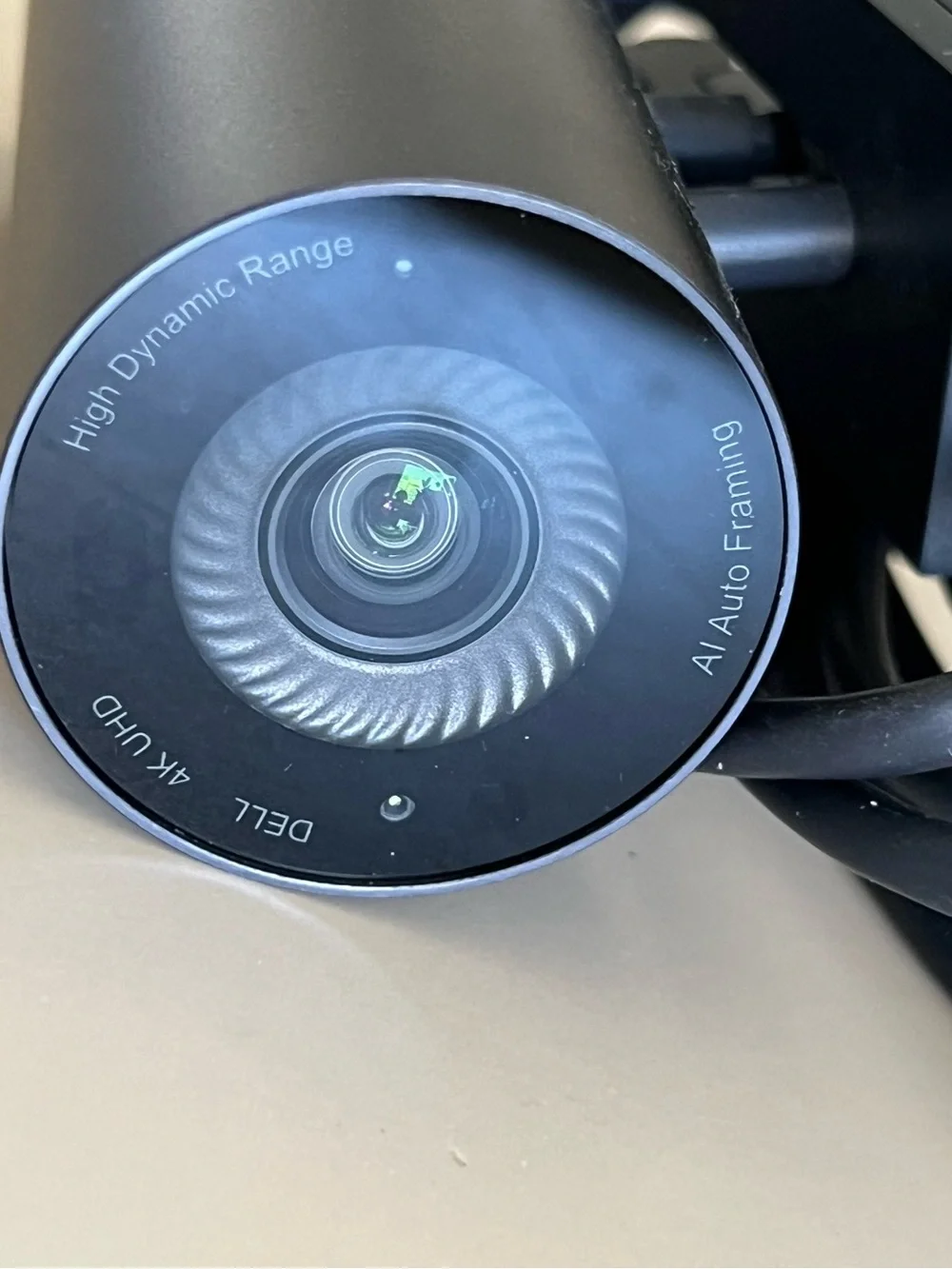 Dell 4K Webcam with Black Circular Glass Lens